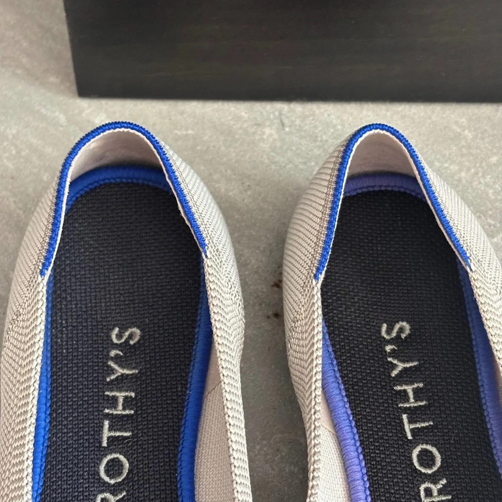 Rothy's The Flat Round Toe Slip-On Ballet Flats Flax Birdseye Womens 9.5